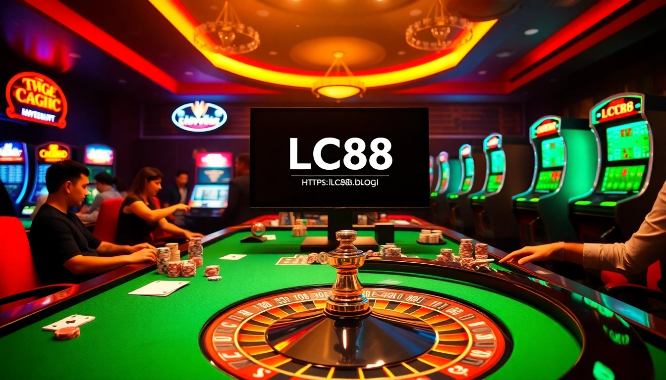 Experience thrilling casino excitement at https://lc88.blog/ with players betting at roulette tables.