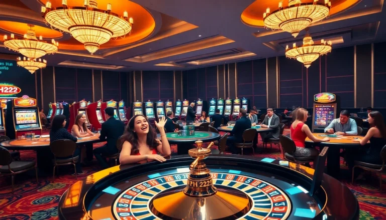 Players enjoying an exciting game at PH222 casino's roulette table with vibrant atmosphere.