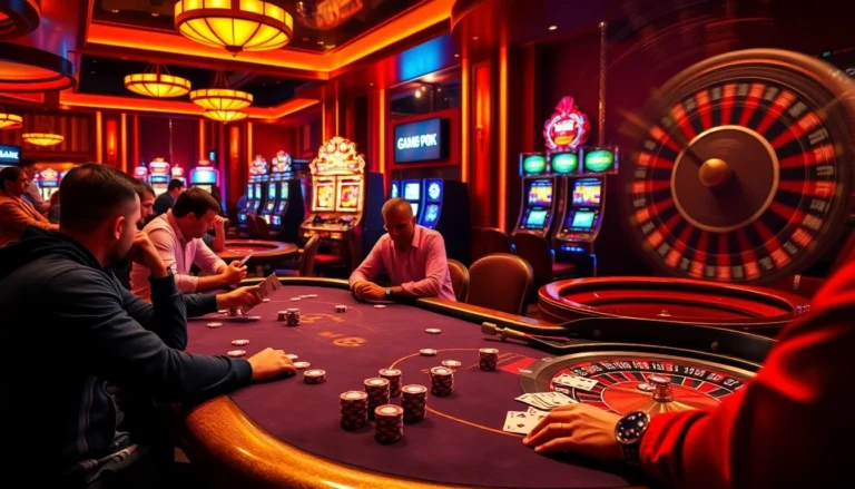 Experience thrilling moments at GAME 99OK with players intense at a poker table.